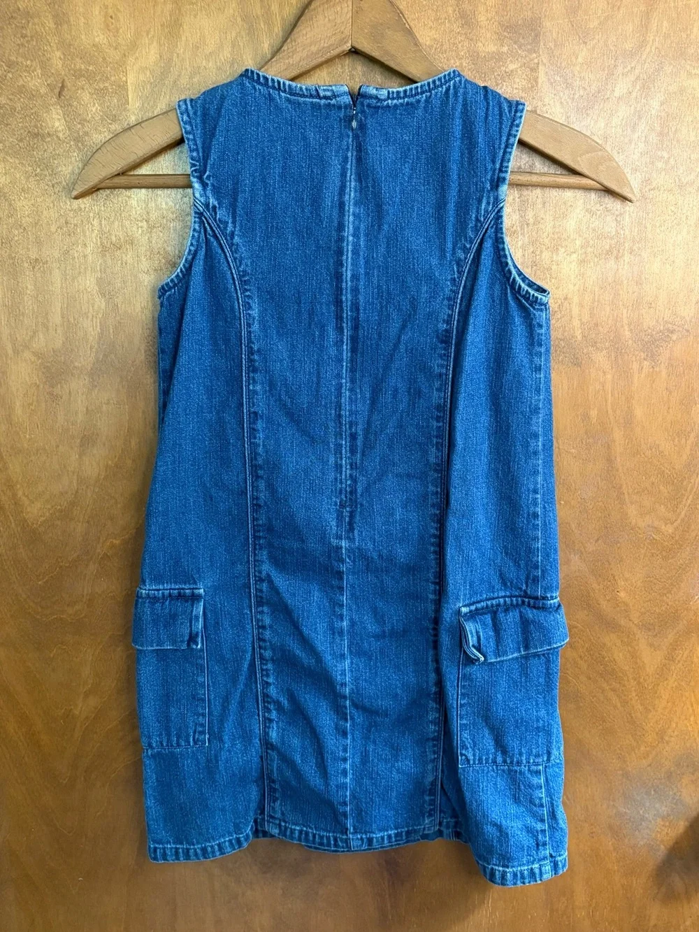 Vintage Gap Kid's Y2K Girl's Denim Jean Jumper Dress Embroidered Book Preppy 7/8